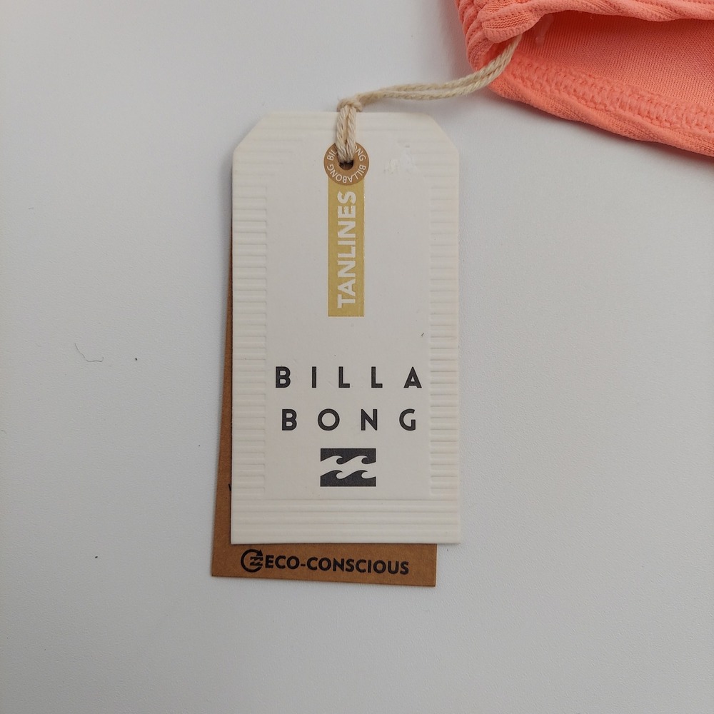 Billabong Bikini Top Womens S/8 Peach Brand New Ribbed Tanlines Longer Tank - Picture 8 of 9